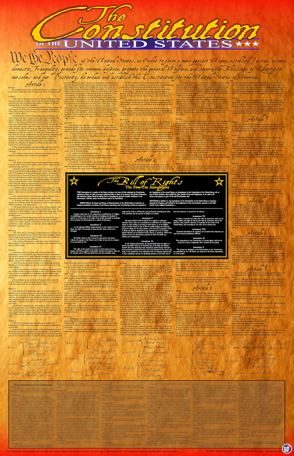 US Constitution Poster