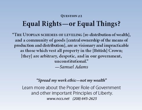 100 Liberty Cards - (Equal Rights or Equal Things) - National Center for Constitutional Studies